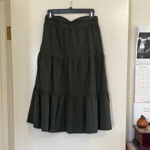 Amour Vert Green Organic Cotton and Linen Skirt